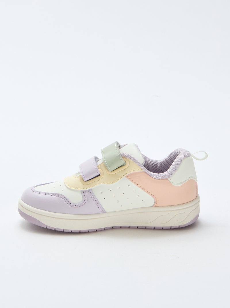 Sneakers in similpelle con 2 strappi Rosa - Kiabi