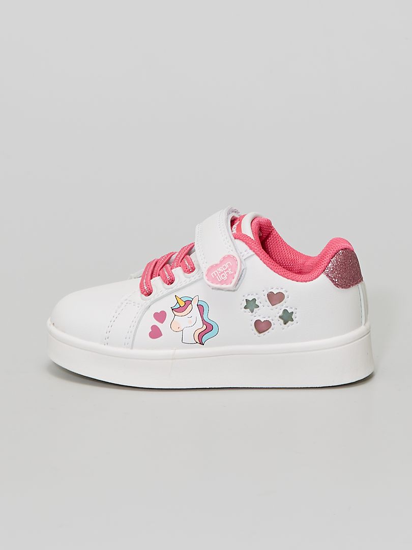 Sneakers in similpelle con strappi BEIGE - Kiabi