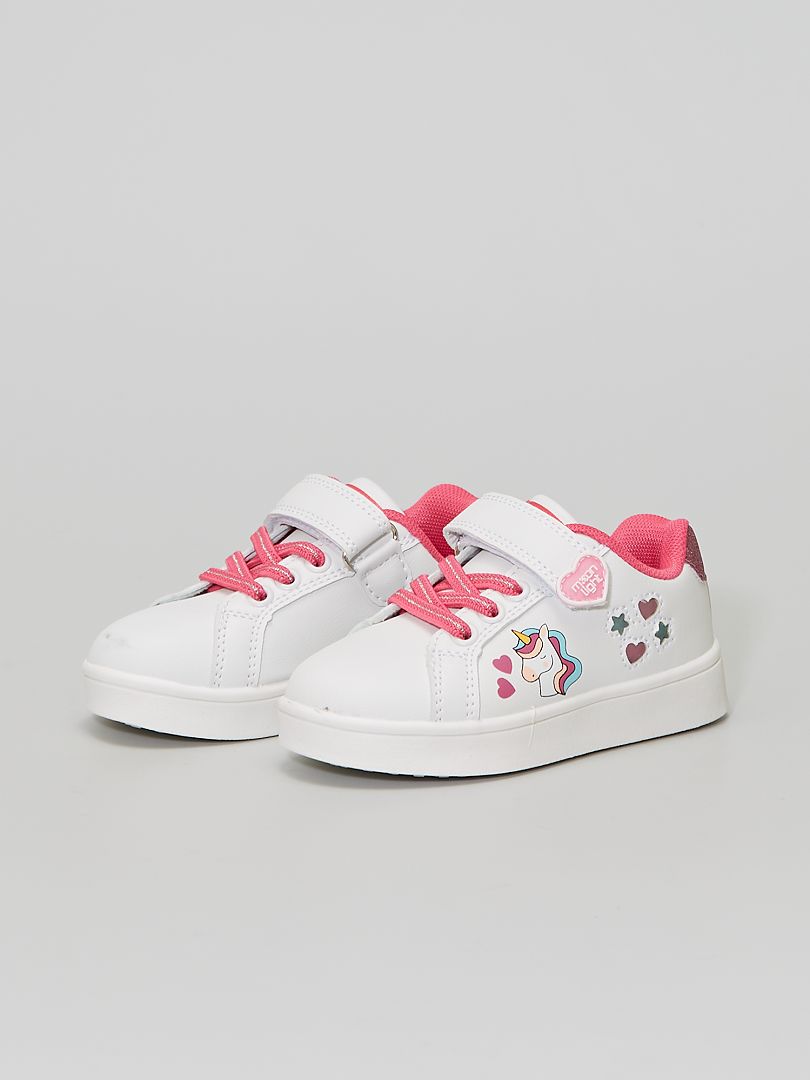 Sneakers in similpelle con strappi BEIGE - Kiabi