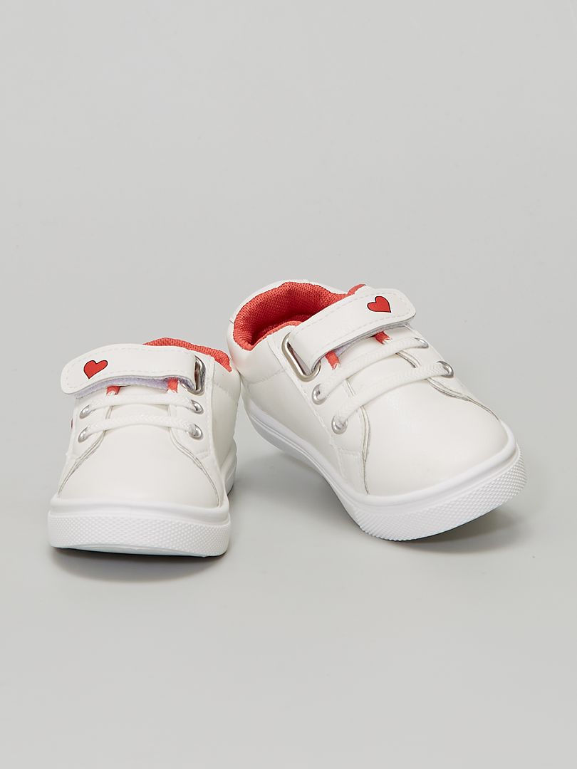 Sneakers in similpelle 'cuore' bianco - Kiabi