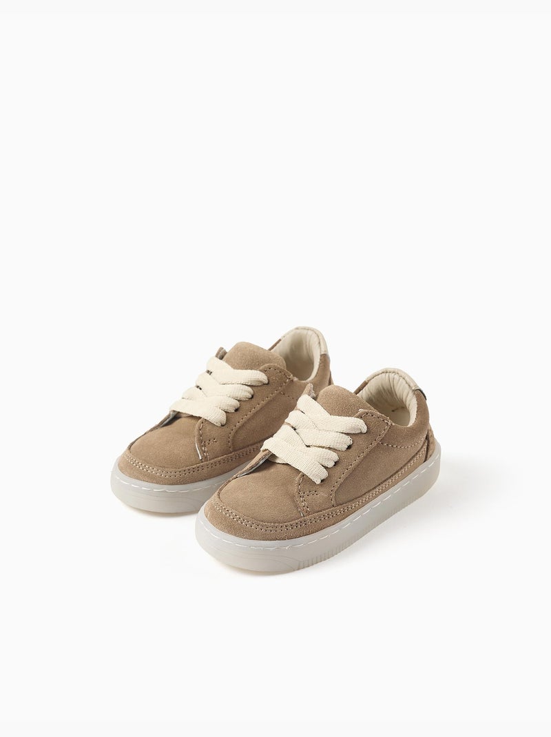 Sneakers in suede con lacci Beige - Kiabi
