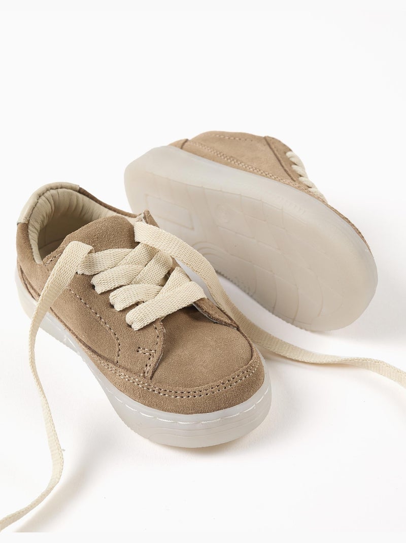 Sneakers in suede con lacci Beige - Kiabi