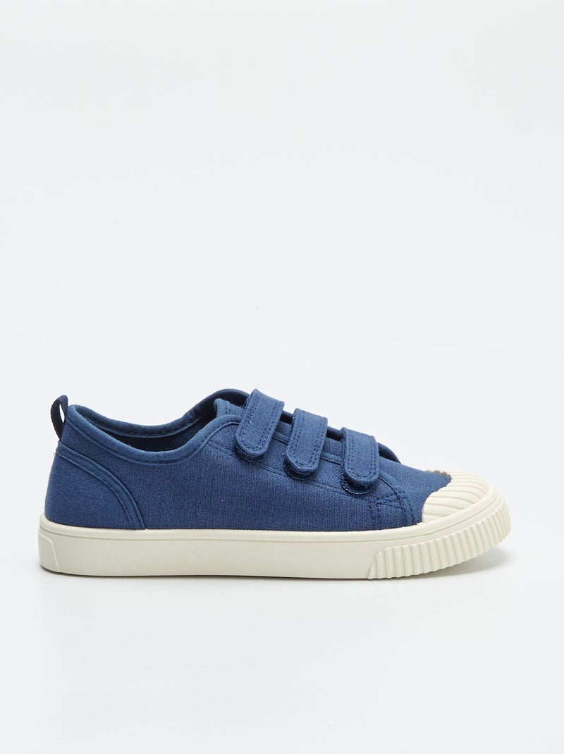 Sneakers in tela a coste BLU - Kiabi
