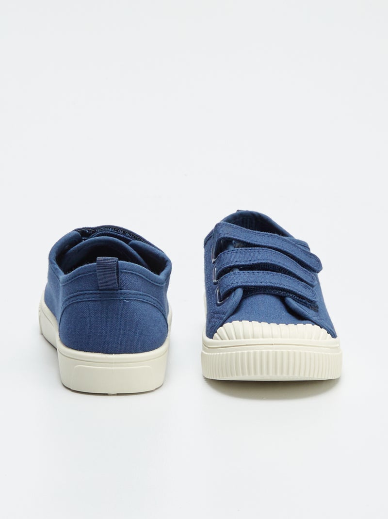 Sneakers in tela a coste BLU - Kiabi