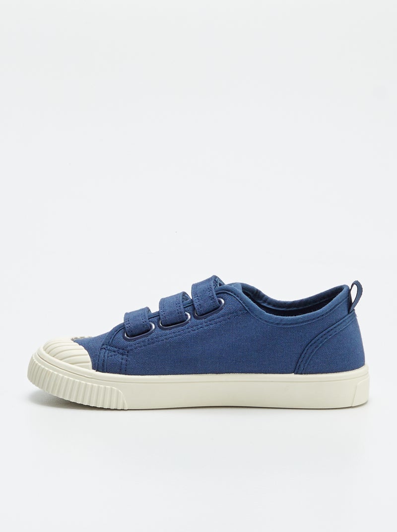 Sneakers in tela a coste BLU - Kiabi