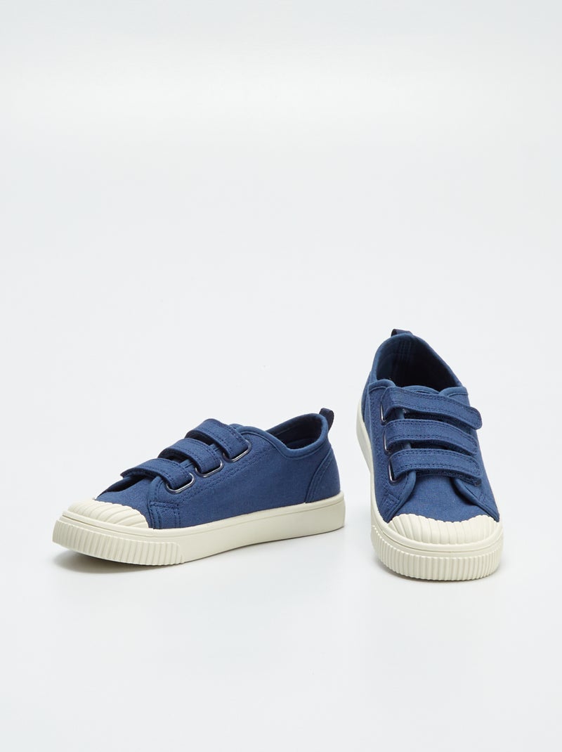 Sneakers in tela a coste BLU - Kiabi