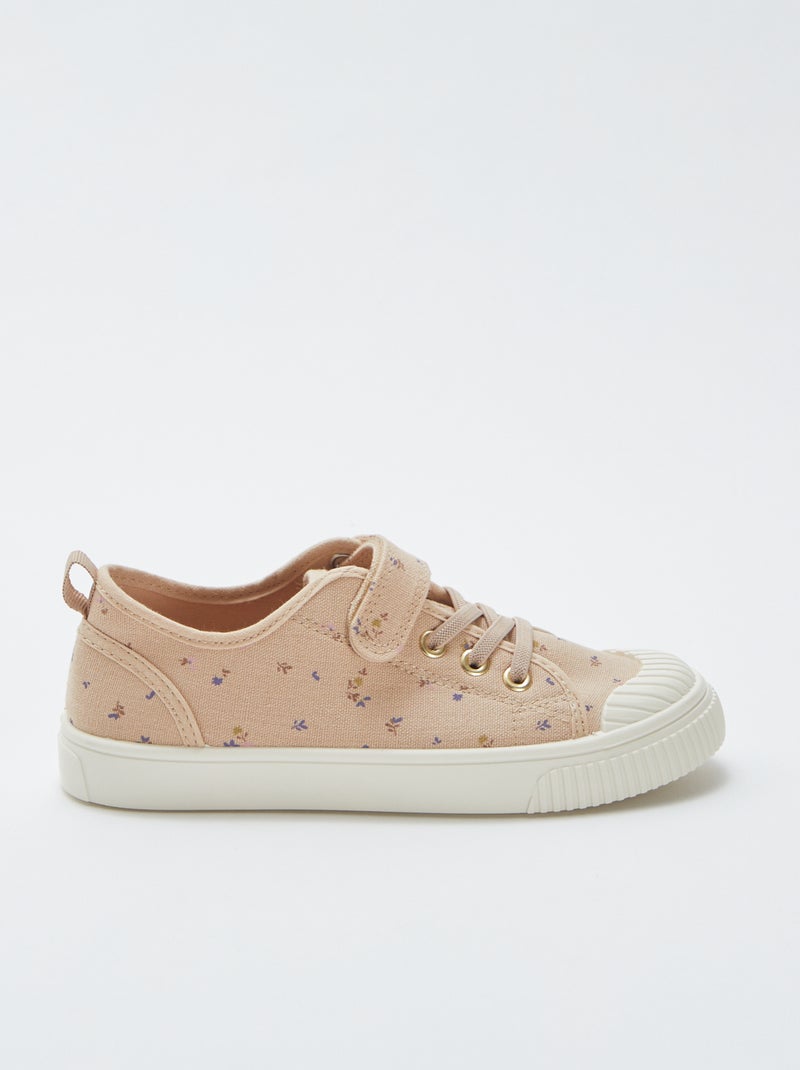 Sneakers in tela a coste con strappi BEIGE - Kiabi