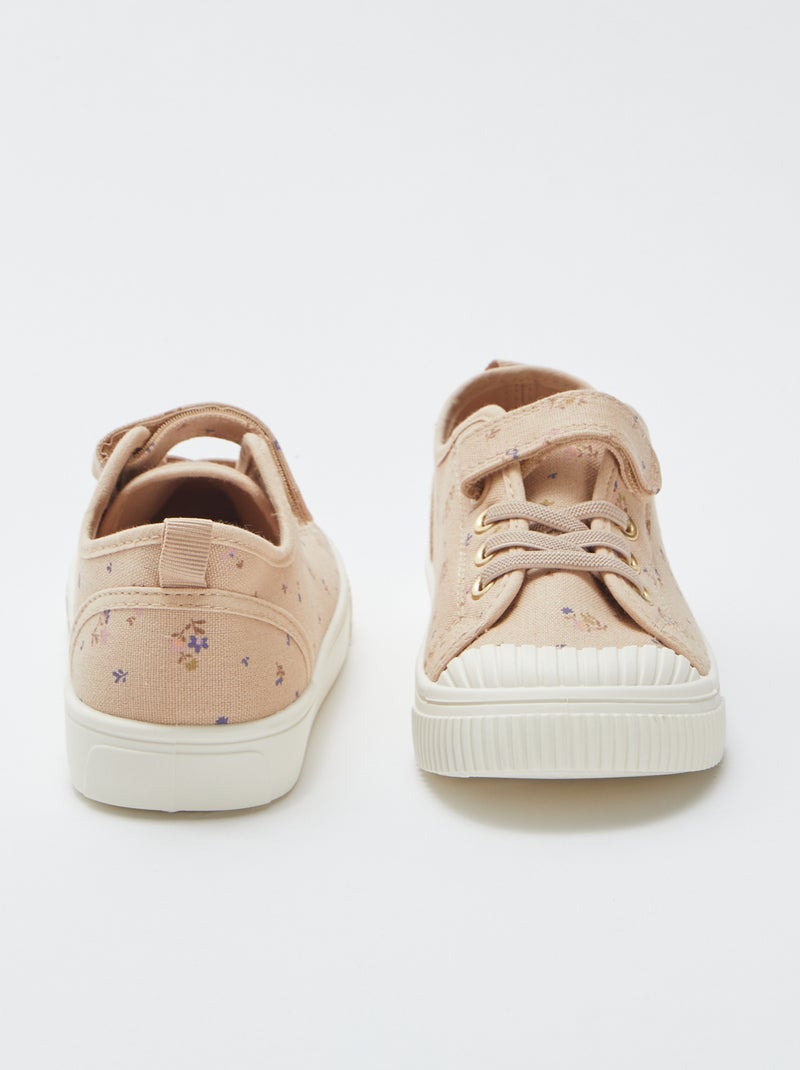 Sneakers in tela a coste con strappi BEIGE - Kiabi