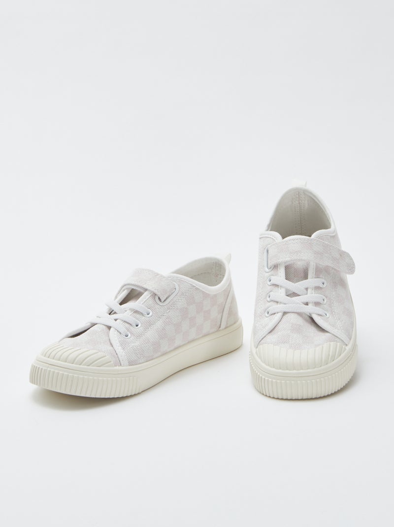 Sneakers in tela a coste con strappi ROSSO - Kiabi