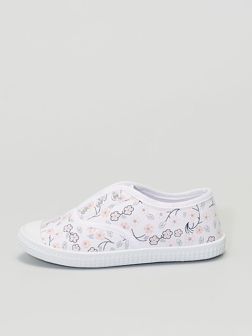 Sneakers in tela a fiori bianco - Kiabi