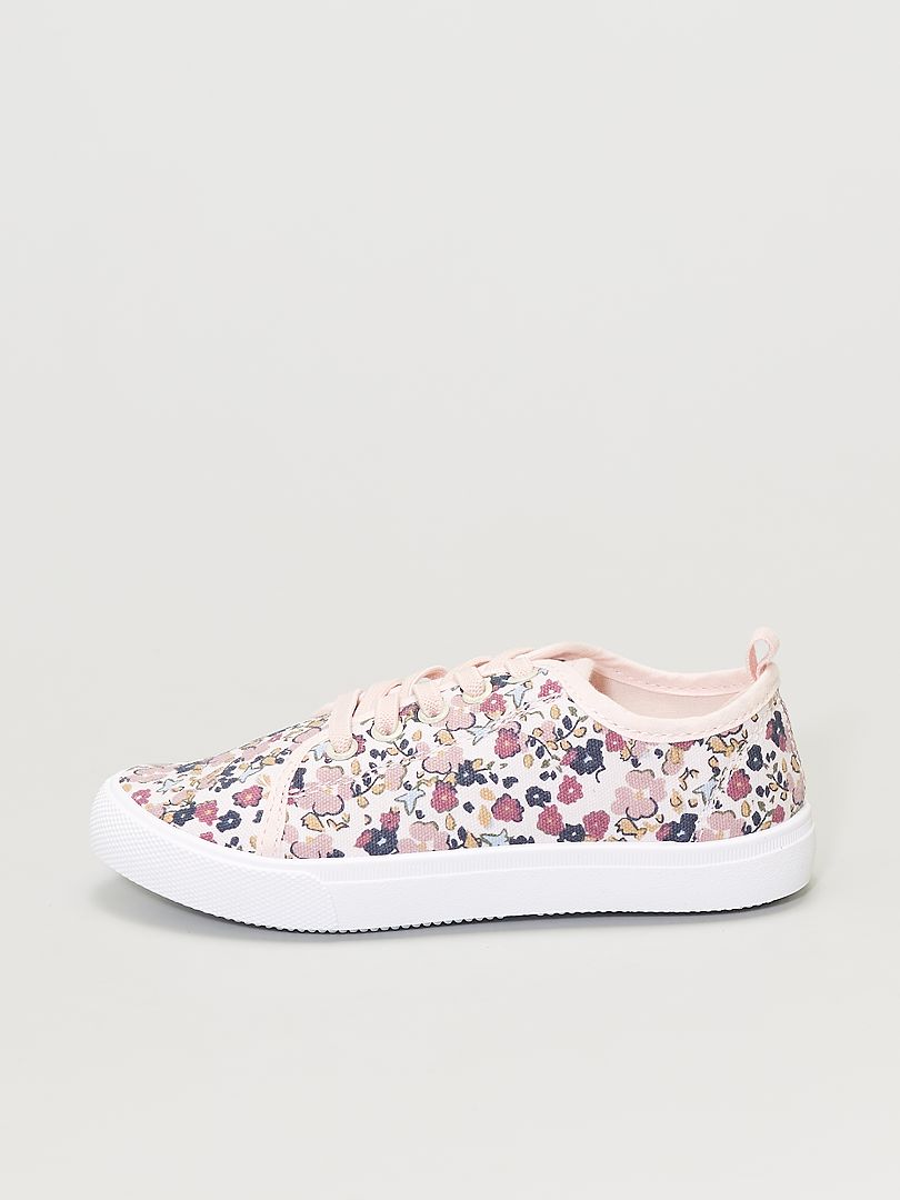 Sneakers in tela a fiori rosa - Kiabi