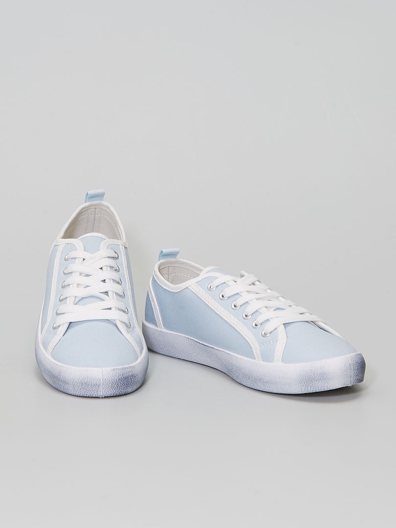 Sneakers in tela con dettagli a contrasto blu - Kiabi