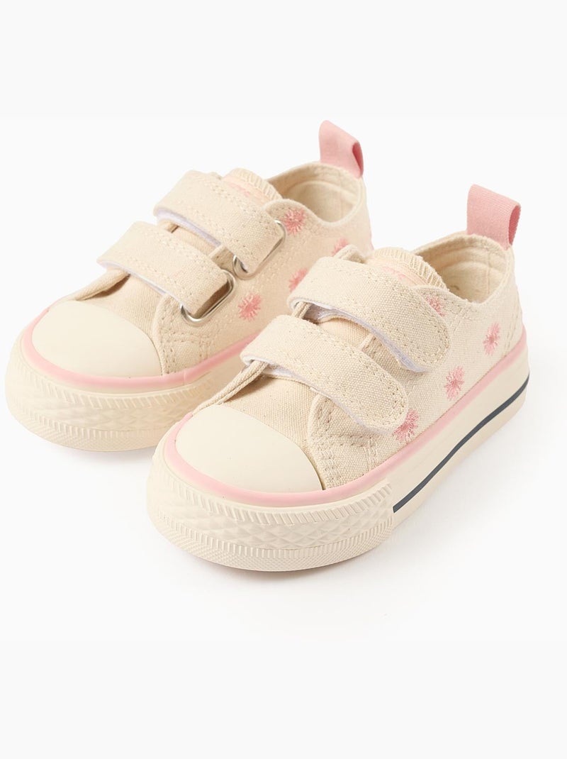 Sneakers in tela con motivo floreale ricamato Beige chiaro - Kiabi