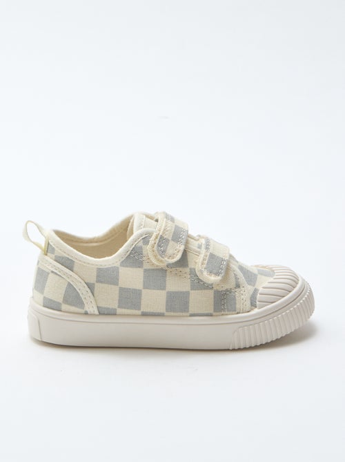 Sneakers in tela con stampa a scacchi - Kiabi