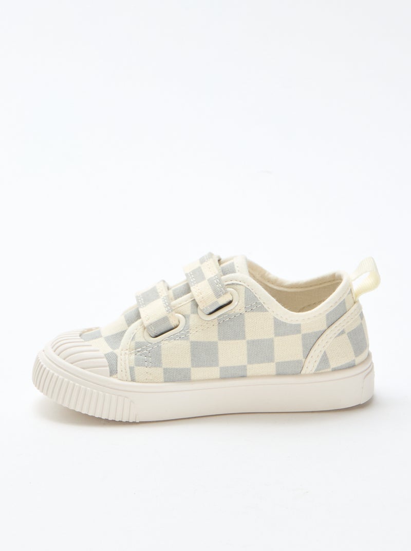 Sneakers in tela con stampa a scacchi Blu - Kiabi