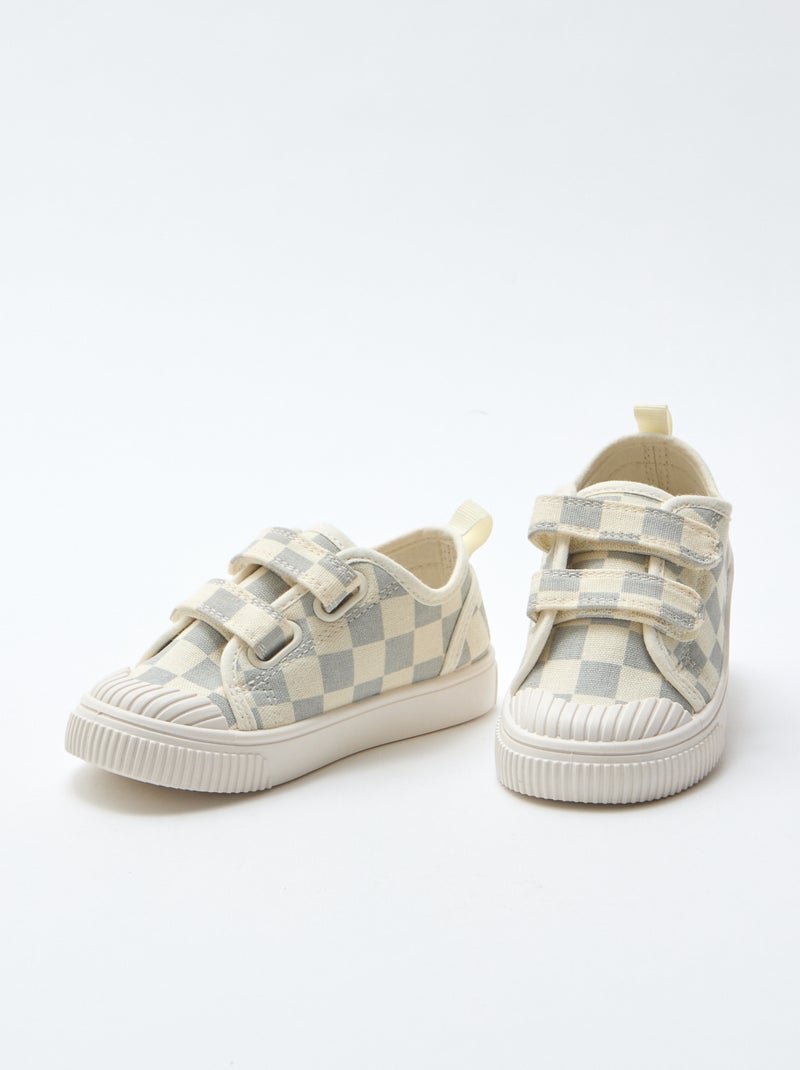 Sneakers in tela con stampa a scacchi Blu - Kiabi