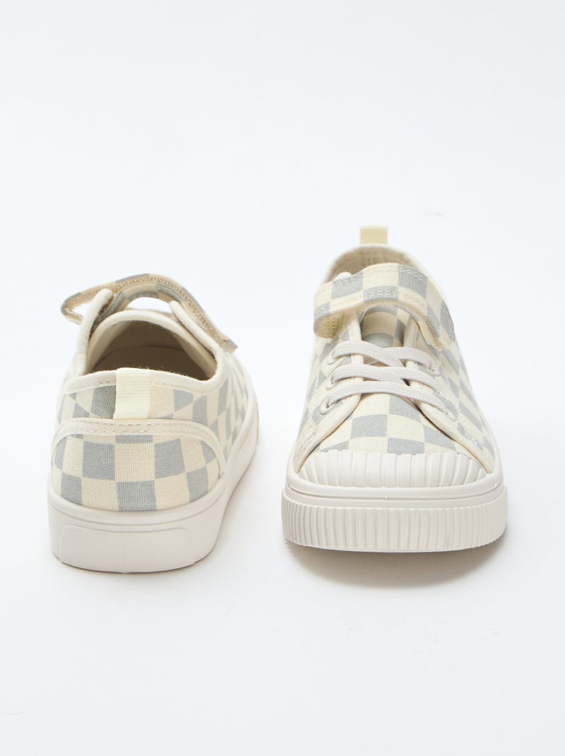 Sneakers in tela con stampa a scacchi Blu - Kiabi