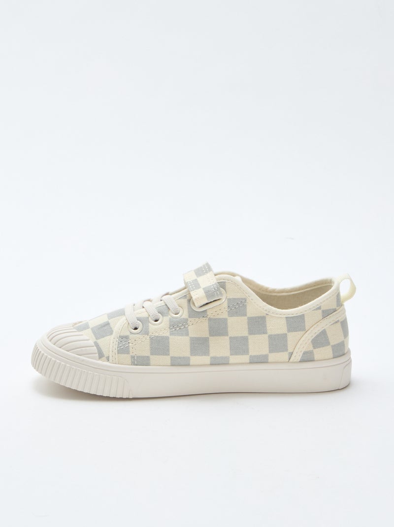 Sneakers in tela con stampa a scacchi Blu - Kiabi