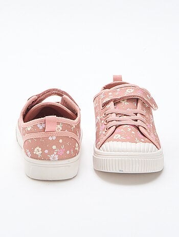 Sneakers in tela con stampa a scacchi