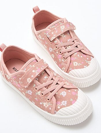 Sneakers in tela con stampa a scacchi