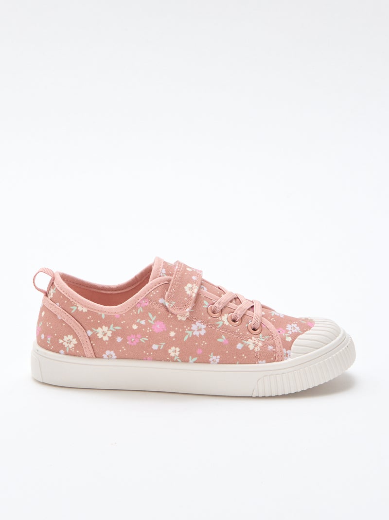 Sneakers in tela con stampa a scacchi Rosa - Kiabi