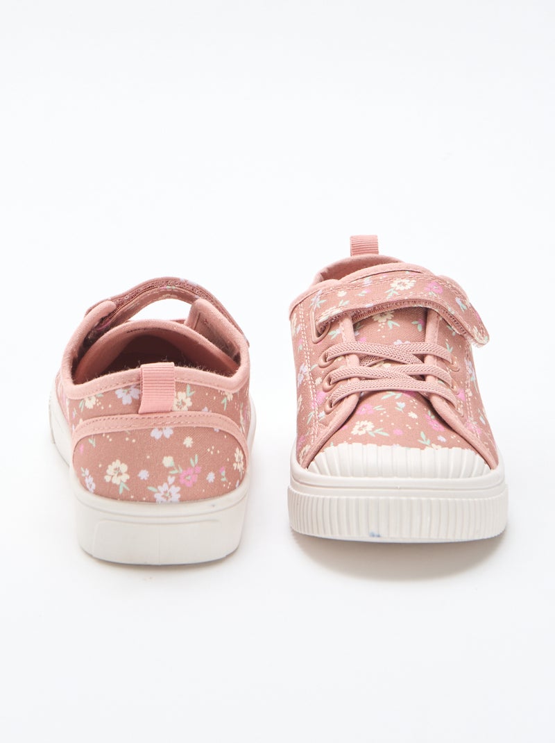 Sneakers in tela con stampa a scacchi Rosa - Kiabi
