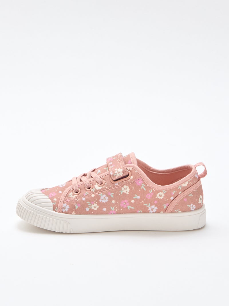 Sneakers in tela con stampa a scacchi Rosa - Kiabi