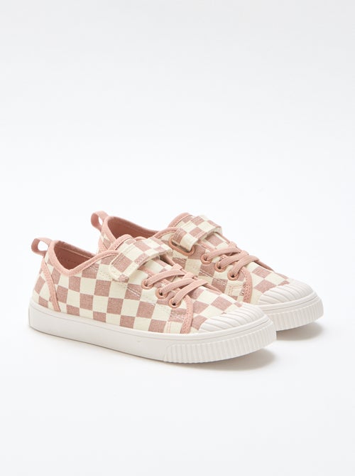 Sneakers in tela con stampa a scacchi - Kiabi