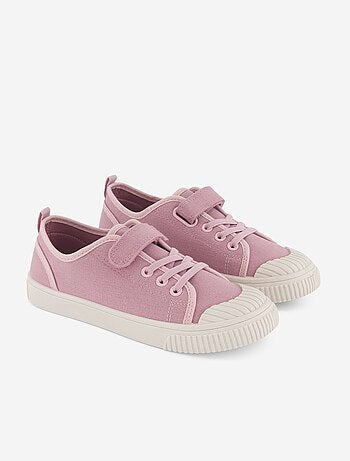 Sneakers in tela con stampa a scacchi
