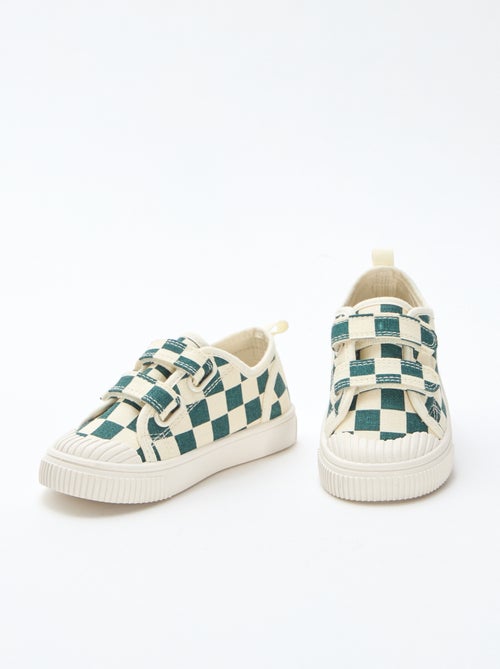 Sneakers in tela con stampa a scacchi - Kiabi