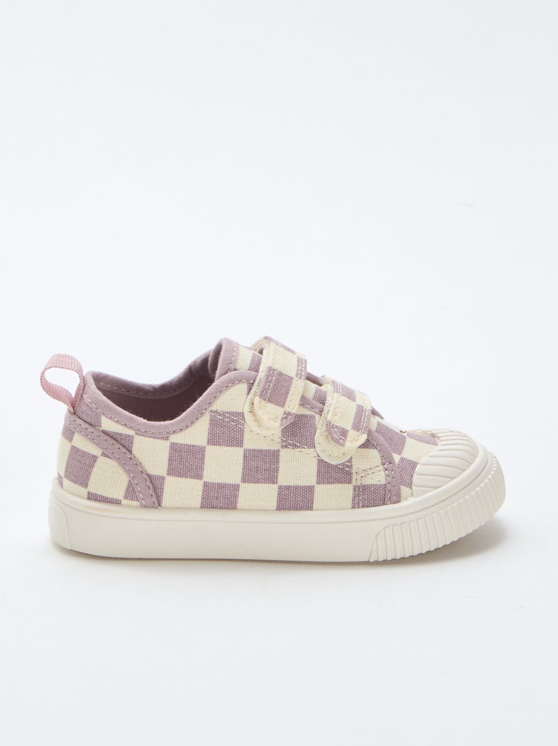 Sneakers in tela con stampa a scacchi Viola - Kiabi