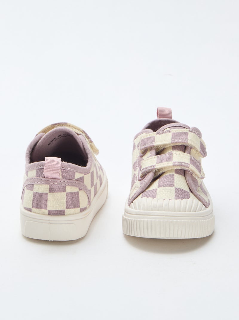 Sneakers in tela con stampa a scacchi Viola - Kiabi