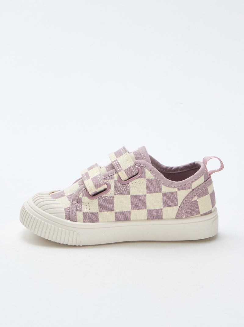 Sneakers in tela con stampa a scacchi Viola - Kiabi