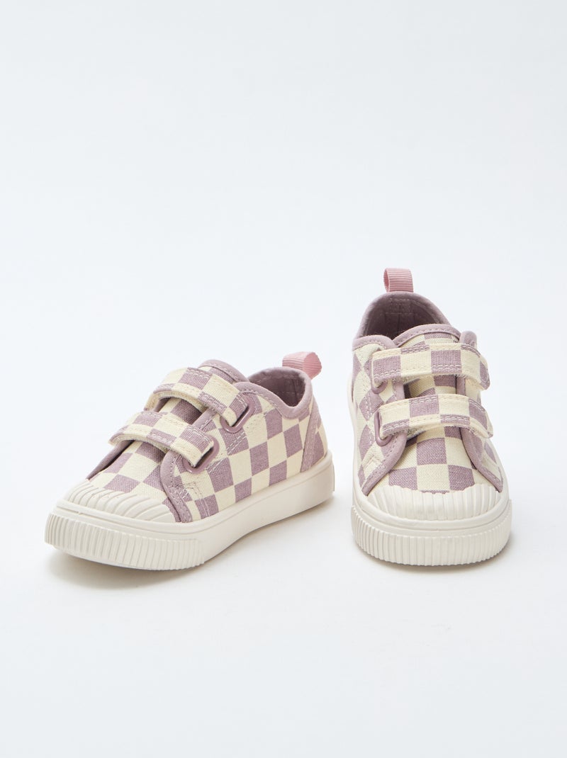 Sneakers in tela con stampa a scacchi Viola - Kiabi