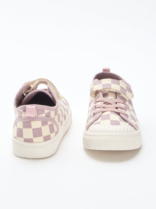 Sneakers in tela con stampa a scacchi - Kiabi