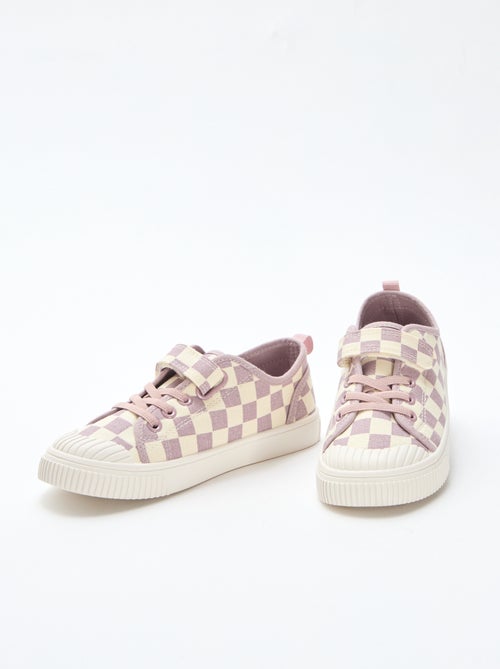 Sneakers in tela con stampa a scacchi - Kiabi
