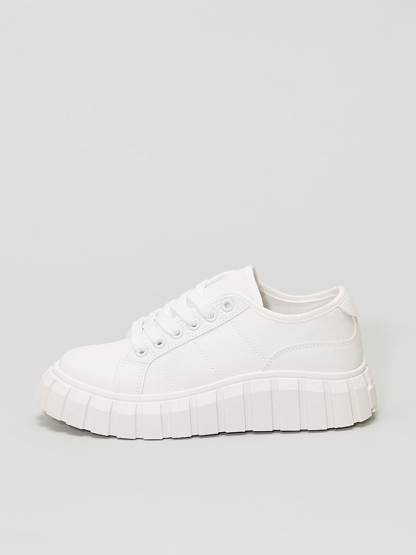 Sneakers in tela con suola spessa bianco - Kiabi