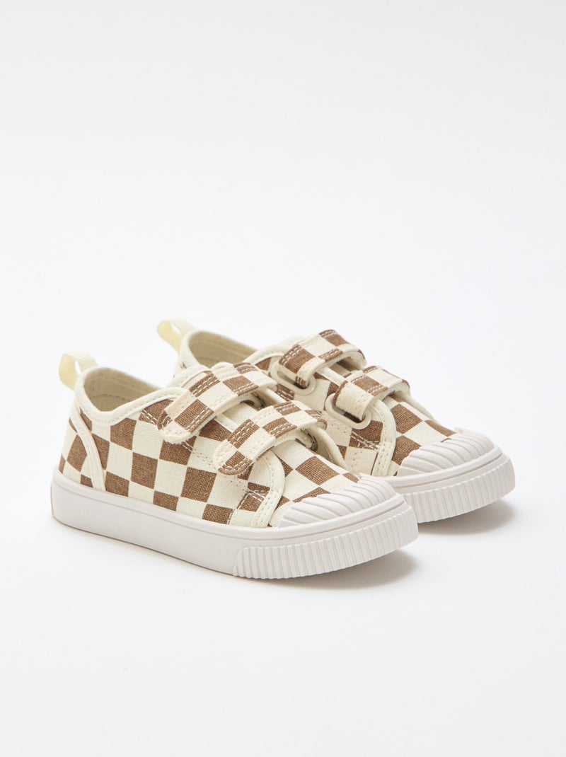 Sneakers in tela con velcro Marrone - Kiabi
