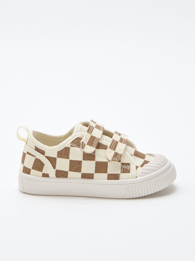 Sneakers in tela con velcro Marrone - Kiabi