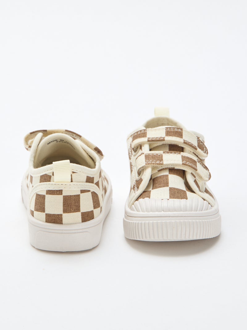 Sneakers in tela con velcro Marrone - Kiabi