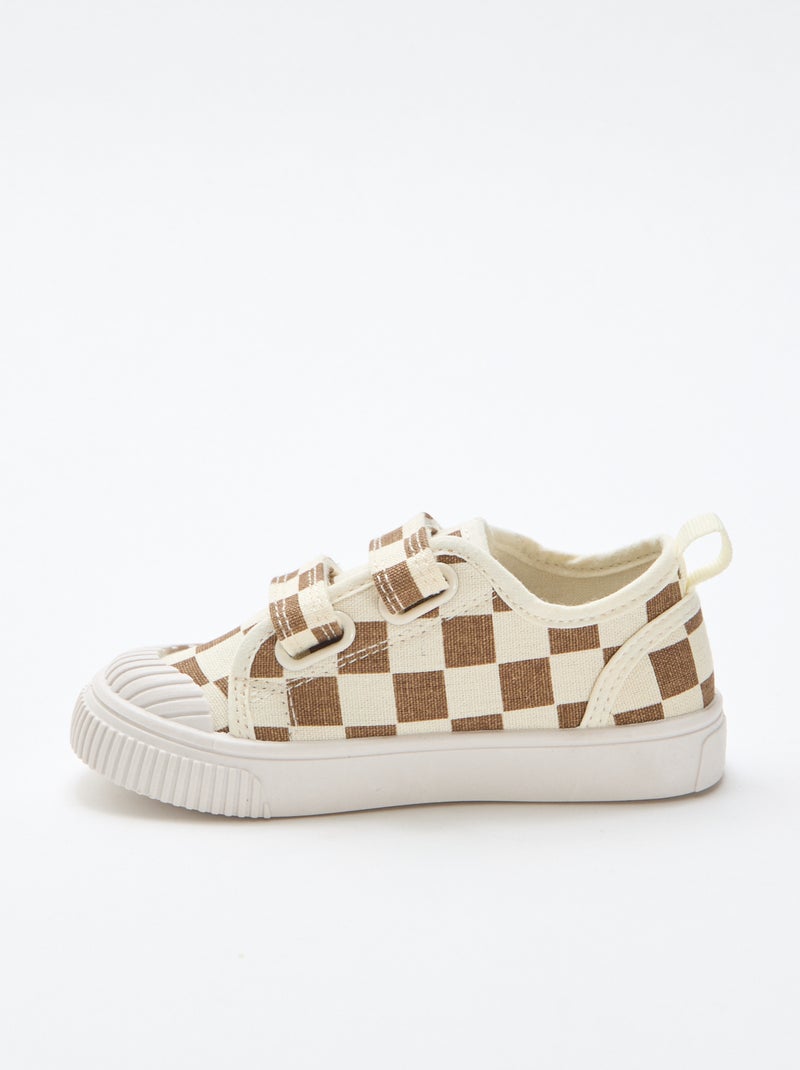 Sneakers in tela con velcro Marrone - Kiabi