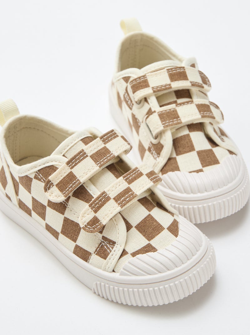 Sneakers in tela con velcro Marrone - Kiabi