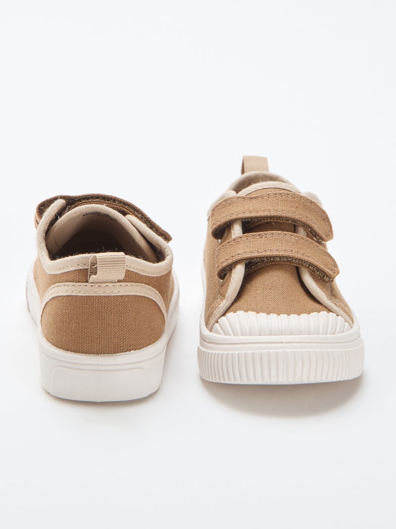 Sneakers in tela con velcro Marrone - Kiabi