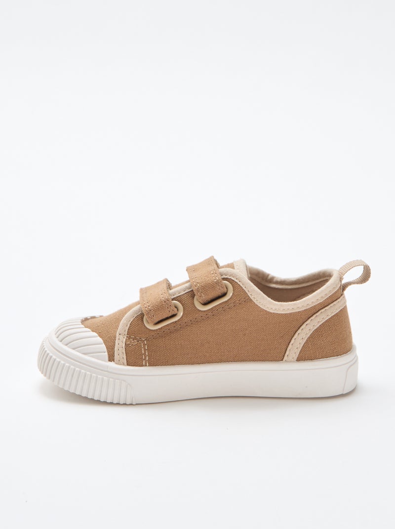 Sneakers in tela con velcro Marrone - Kiabi