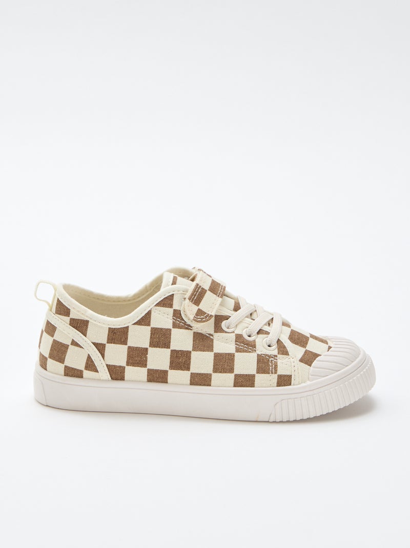 Sneakers in tela con velcro Marrone - Kiabi