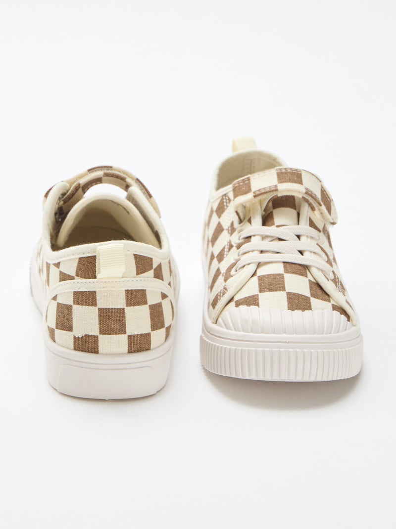 Sneakers in tela con velcro Marrone - Kiabi