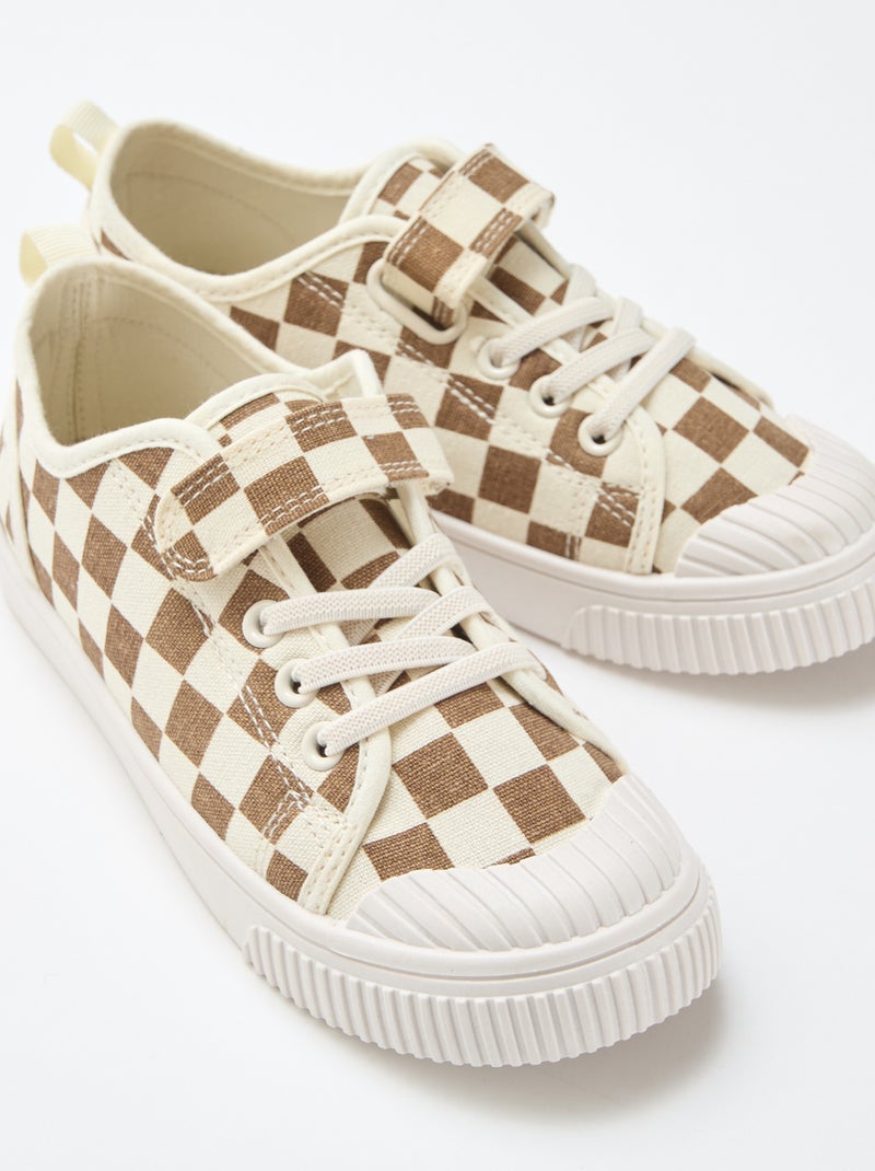 Sneakers in tela con velcro Marrone - Kiabi