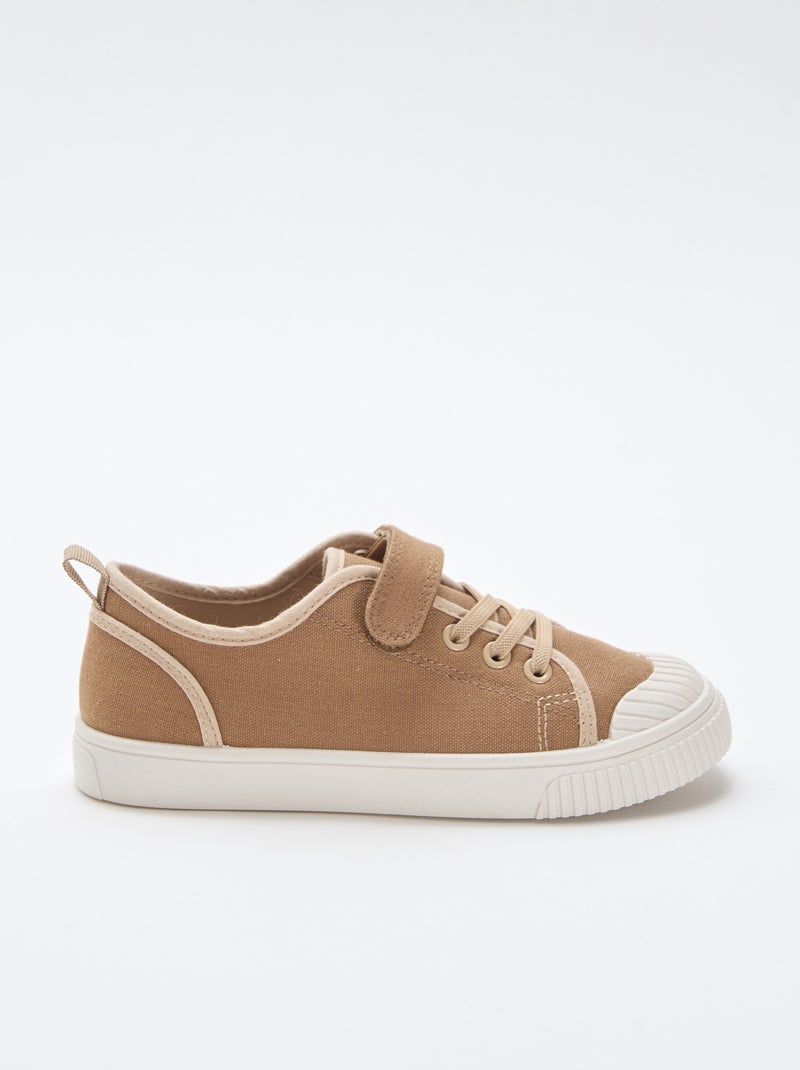 Sneakers in tela con velcro Marrone - Kiabi