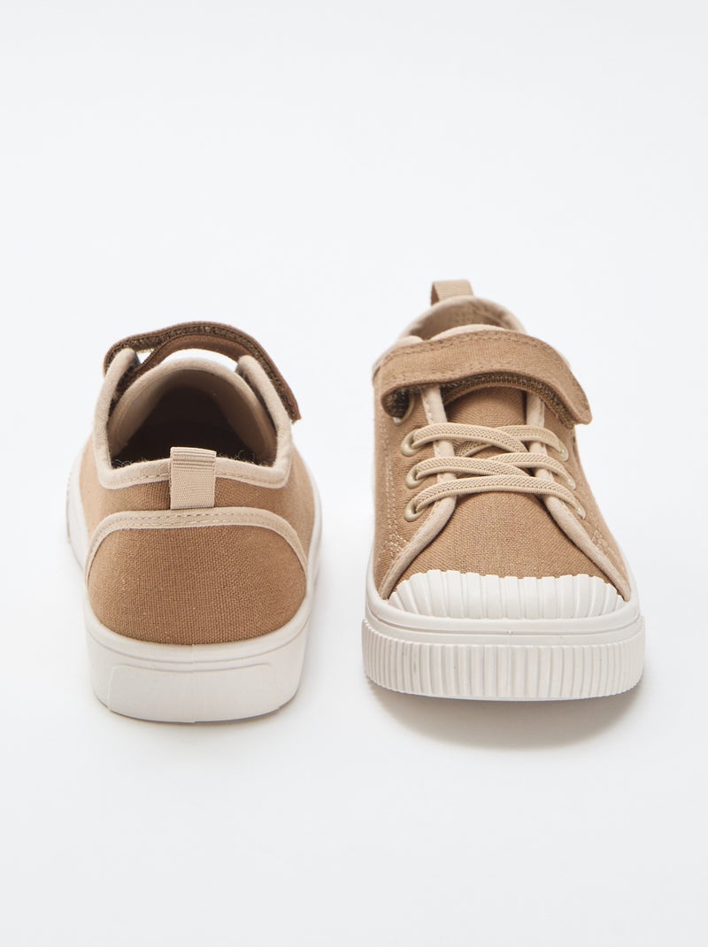 Sneakers in tela con velcro Marrone - Kiabi
