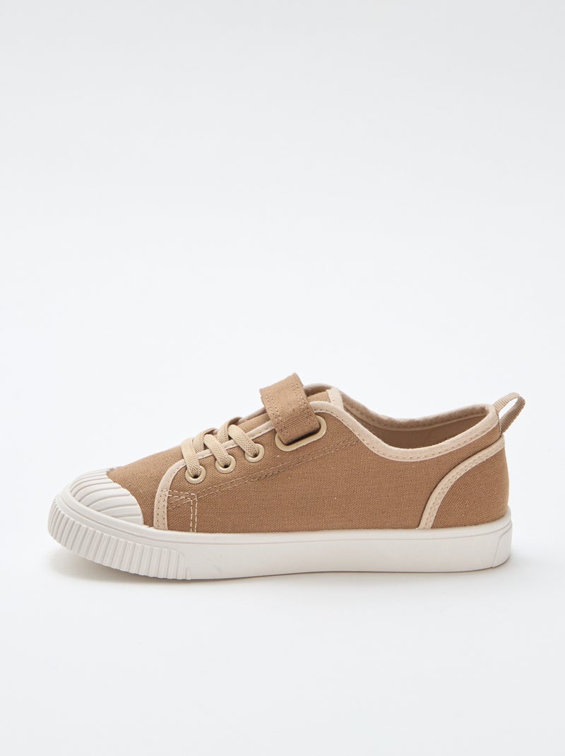 Sneakers in tela con velcro Marrone - Kiabi
